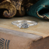 0.5ct Oval Cut Black Rutilated Quartz Ring with Side Stones for Her